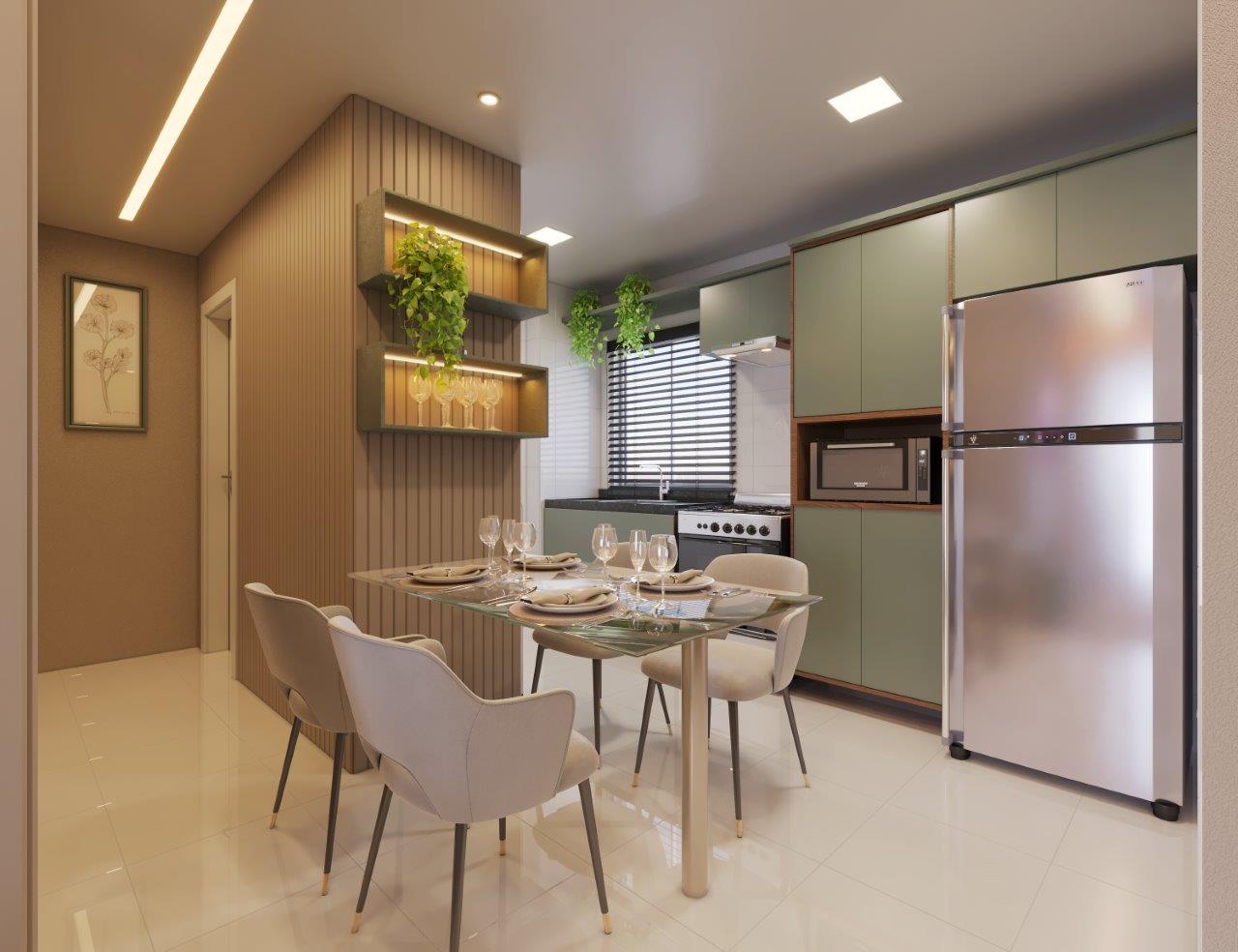 Sala de jantar e cozinha